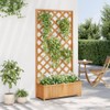 Gecheer Planter with Trellis Brown Solid Wood Fir