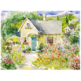1000 piece puzzle for Adults Enigma ALENA Cozy Summer Cottage 27X20 blueboard jigsaw by Playview Brands