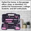 D-unique Tools 39 Piece Tool Kit, Pink Tool Box Set