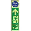 V Safety Glow in the Dark Fire Exit Door Plate