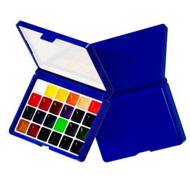 Funto Mini Watercolor Paint Set, All-In-One 24-Color Premium Pocket Travel Paint Kit, with Crossbody Bag, Watercolor Journal, Water Brush, Paint Water Cup, and Magnetic Grip, Ideal for Art Lovers