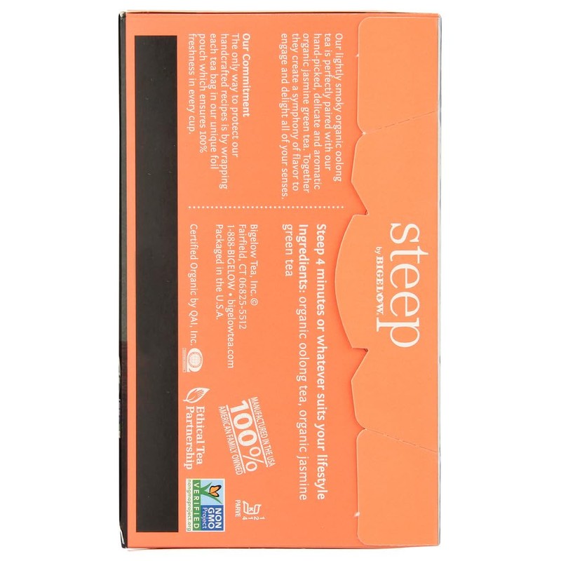 steep Organic Oolong with Jasmine Green 20 Count Box, Certified