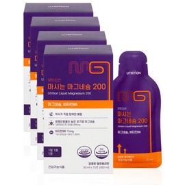 Utrition Drinking Magnesium 200, 4 units, 15 servings / 유트리션 마시는 마그네슘 200, 4개, 15회분