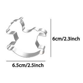 WJSYSHOP Baby Rocking Horse Cookie Cutter Stainless Steel