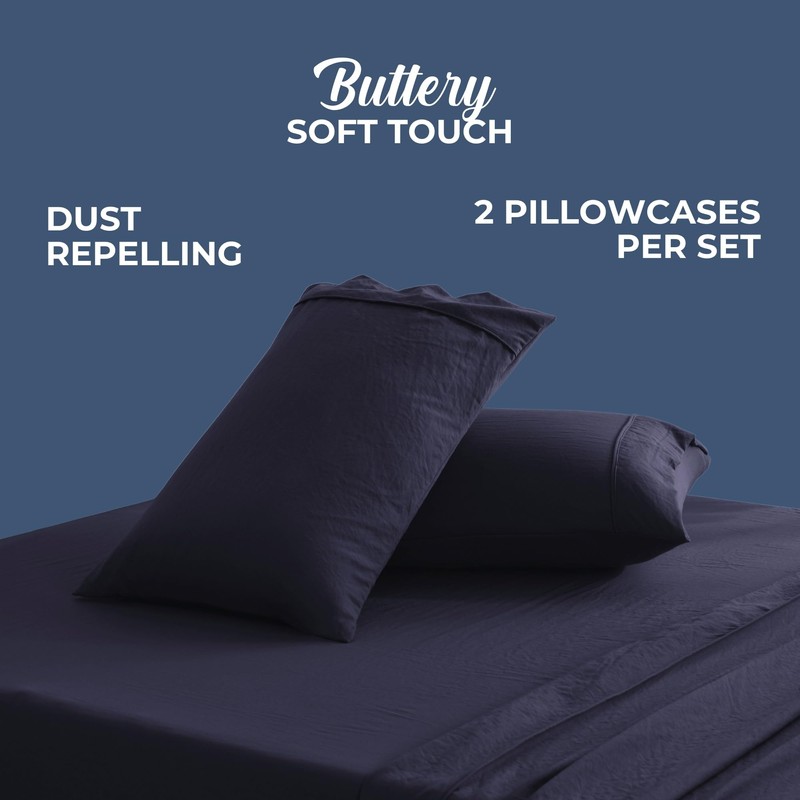 Dreamaker Superfine Washed Microfiber King Pillowcase Super Soft Microfibre All