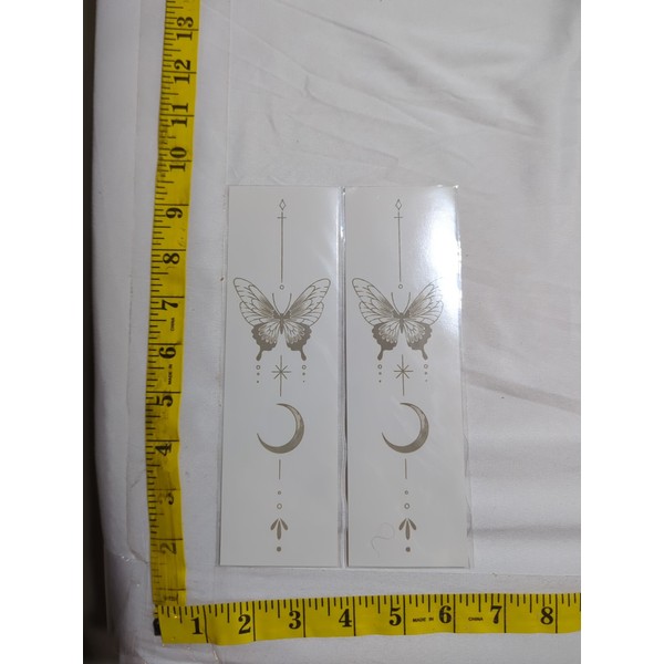 INKARTLINK 2X Moon Butterfly semi-permanent temporary waterproof WomenArm tattoo