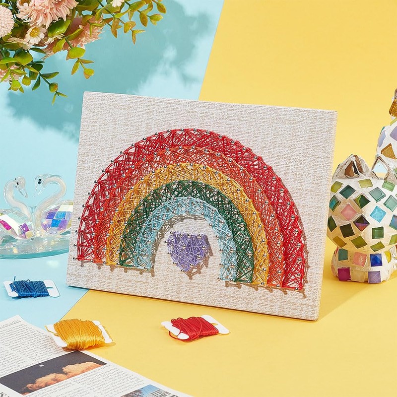INFUNLY DIY Rainbow String Art Kit Make Your Own String