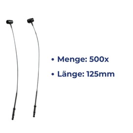 POKORNYS Safety Threads Black 125 mm – Pack of 500 I Thread for Attaching Labels to Clothing, Textiles, Shoes, Accessories etc. I Loop Pins for Price Tags and Hanging Labels