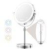 8” Large Lighted Makeup Mirror with Magnification, 15X/1X Rechargeable Magnifying