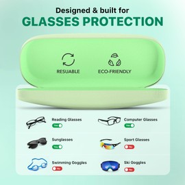 OPTIPAK Hard Shell Glasses Case – Eco-Friendly Eyeglass Holder with Microfiber Cleaning Cloth – Durable Eyeglasses Case (Pack of 1)