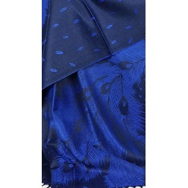 GFM® Pashmina Style Scarf in Peacock Feathers Design - Royal Blue - (DRV)(HD)(PCKPASH-P4-CRTNL)