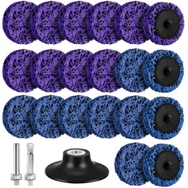 CSD Sanding Disc, 20 Pieces Coarse Cleaning Disc 50 mm Cleaning Disc Set Nylon Fabric Disc Paint Removal Rust Polishing for Angle Grinder Purple Blue