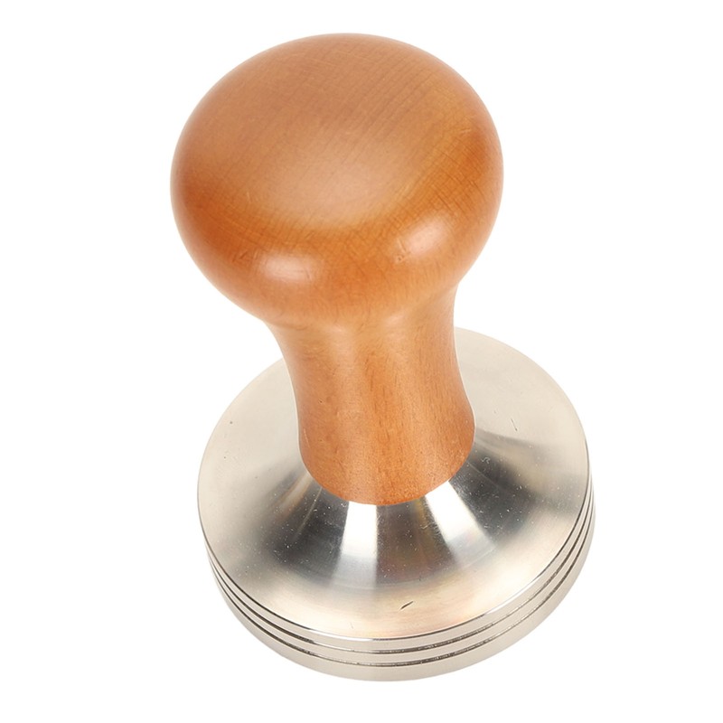 Coffee Tamper Solid Wood Handle Stainless Steel Easy to Use