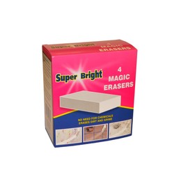 SUPER BRIGHT Magic Erasers, White, Regular
