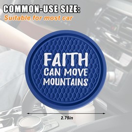 Sandfren Car Cup Holder Coaster, 2PCS 2.75" Soft Anti Slip Waterproof Vehicle Embedded Drink Mat, Shockproof Automotive Interior Decorative Accessories, Universal for SUV RV Truck (Blue)