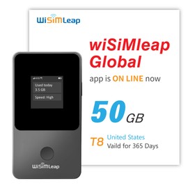 Global Travel Mobile Hotspot Device 4G Pocket Router No Roaming fee Built-in SIM Card No Need Physical Card No Contract 150 Countries Travel Portable WiFi Hotspot 50GB for US