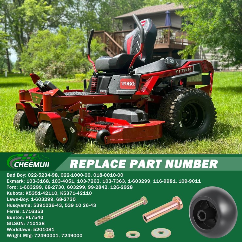 CheeMuii 2 Pack Lawn Mower Deck Wheel Kit Heavy-duty Mower