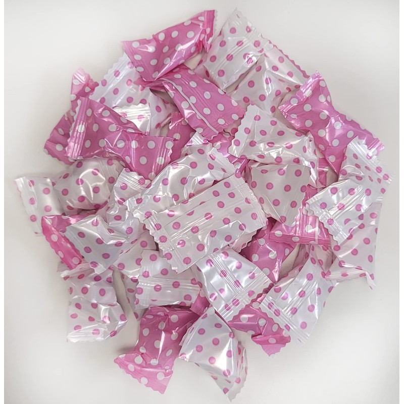 Polka Dot PEPPERMINTS 100ct - Individually Wrapped (Pink Pastel)