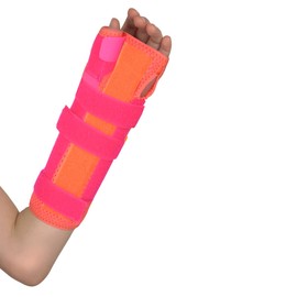 Pani TERESA MEDICA Handgelenkbandage Daumenbandage 2in1 Handgelenkstütze Orthopädisch Universell Einstellbar Recht Links Kinder Und Jugendliche Handgelenk Bandage Mit Daumen 15-17 cm Koralle
