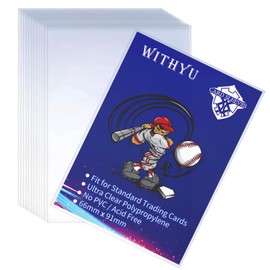 WITHYU 100 Pcs Soft Trading Card Sleeves,Top Loading Sleeves for Standard Cards 2.5x3.5in,Ultra-Clear Card Protector for Game Cards,Baseball/Football/Basketball Cards and Mini Photos
