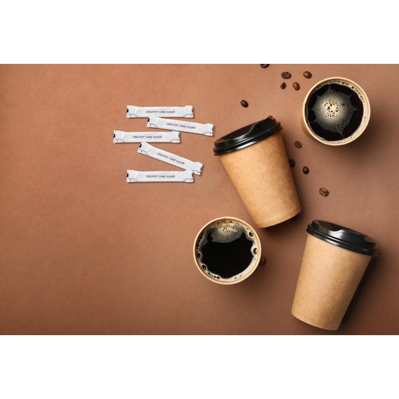 Le Must Organic Raw Cane Sugar Packets Biodegradable Compostable Clear