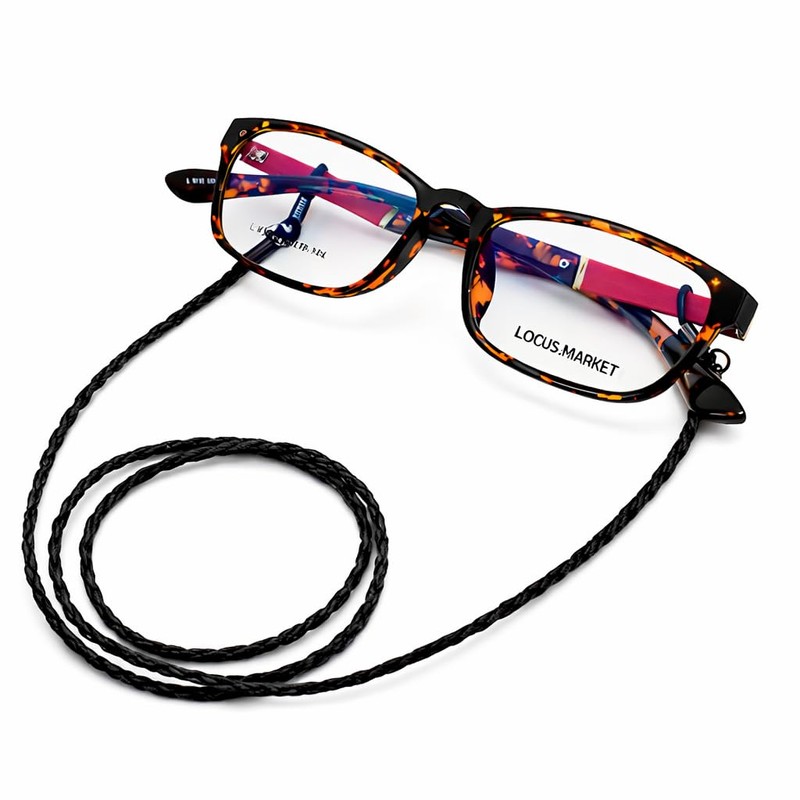 ZooooM ZM-KAWAMEGA Leather Simple Glasses, Sun Glasses, Chain, Glasses, Strap,