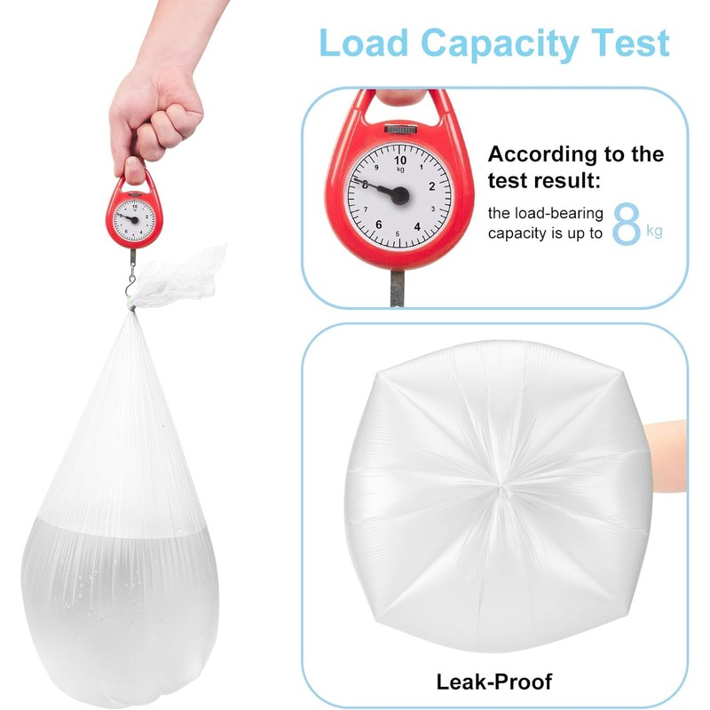 1.2 Gallon Small Biodegradable Trash-Bag Mini-Garbage-Bags - White Compostable 200