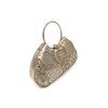 Kitise Women Sparkling Rhinestone Studded Floral Embroidered Round Handle Evening