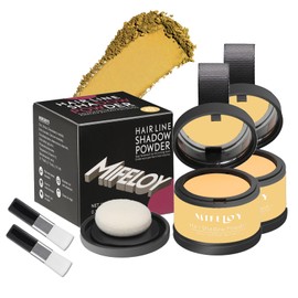 Mifeloy 2 Pack Root Touch Up Shadow Powder, Gray Hair Cover Up, Women Color Root Coverage Powder for Thinning Grey Hairline, Men Instantly Concealer Hair Loss Beard Line Eyebrow, Medium Blonde