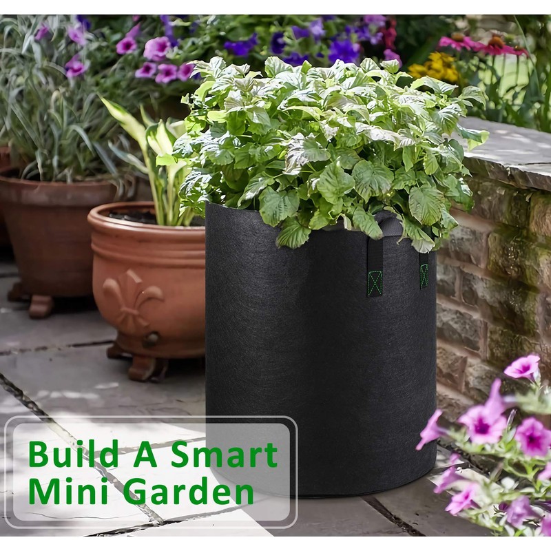iGarden Grow Bags Tall, 10 Gallon Grow Pots 6 Pack