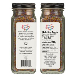 Watkins Rainbow Decorating Sugar, Non-GMO, 4.6 Ounce, Pack of 3