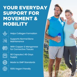 OsteoBoost Bone Support Supplement – Calcium, Vitamin D3, K2, Magnesium, Zinc, Boron for Strong Bones, Mobility & Joint Health, No Artificial Additives, 90 Vegetarian Capsules