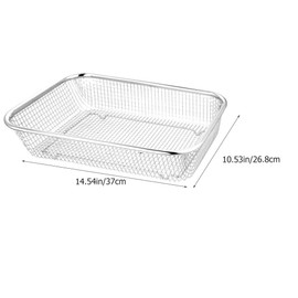 Luxshiny Stainless Steel Multi-Function Mesh Fruit Basket Strainer 14.56X10.55X2.95 Inch Kitchen Colander for Draining Vegetables and Fruits