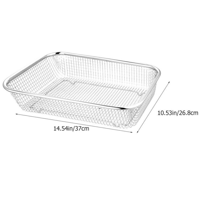 Luxshiny Stainless Steel Multi-Function Mesh Fruit Basket Strainer 14.56X10.55X2.95 Inch