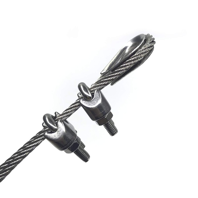 HEVERP 24PCS M4 5/32 Inches Stainless Steel Wire Rope Cable