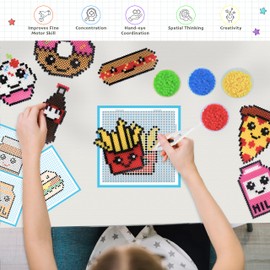 La Manuli Ironing Beads Set 4000 Pieces 5 mm Beads 10 Colours 2 Peg Plates Pendants Fridge Magnets Ironing Beads Set with Fun Pattern DIY Toy for Girls and Boys