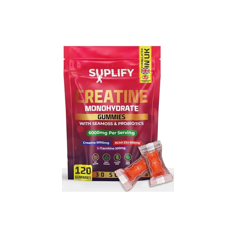 Creatine Monohydrate Gummies – 5000mg High-Potency | 120 Vegan Sugar-Free