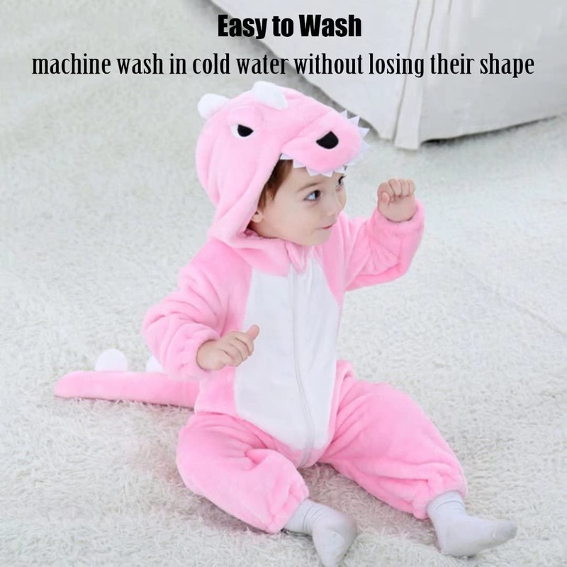 whorse Pijama Unisex para bebé, diseño de Animales, Pink Dinosaur,