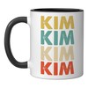 Kim Name Ceramic Mug, Black/White