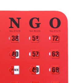 Fenteer 5 Pieces Large Print Bingo Cardboard, Shutter Slide Bingo Cards, Sturdy Fun Party Games for Large Group, Adults