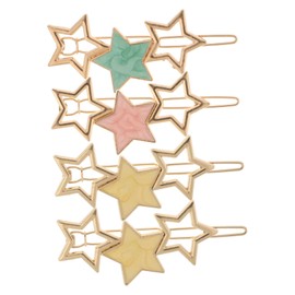 Minkissy 4pcs Star Shaped Hair Clips for Women Stylish Multi-color Hairpins Hair Accessories for Unique Styling and Decoration