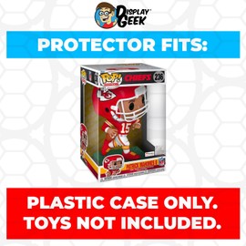 Display Geek, 1 x Plastic Pop Protector Compatible with 10 inch Patrick Mahomes II #236 Jumbo Size Funko Pop Box, Kollector Protector