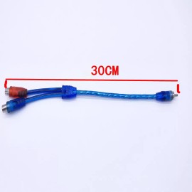 Unbranded 2x 12" RCA Audio Jack Cable Y Splitter Adapter 1 Male to 2 Female Plug 2 Pcs