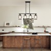 Osimir 4-Light Kitchen Island Lighting, Modern Black Dining Room Light