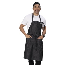 Chef Works Unisex Corvallis Bib Apron, Black, One Size