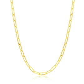 MAZZERI Gold Plated 925 Sterling Silver 2.5mm & 3.5mm Paperclip Chain for Men and Women