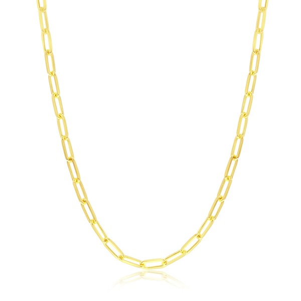 MAZZERI Gold Plated 925 Sterling Silver 2.5mm & 3.5mm Paperclip