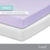 Everyday Kids 2-Pack Fitted Crib Sheets - White/Lavender