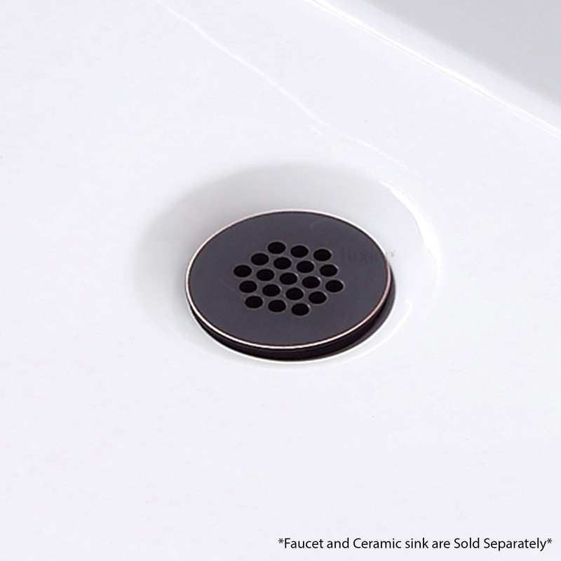 Luxier Brass Bathroom Sink Grid Drain Strainer for Vessel and