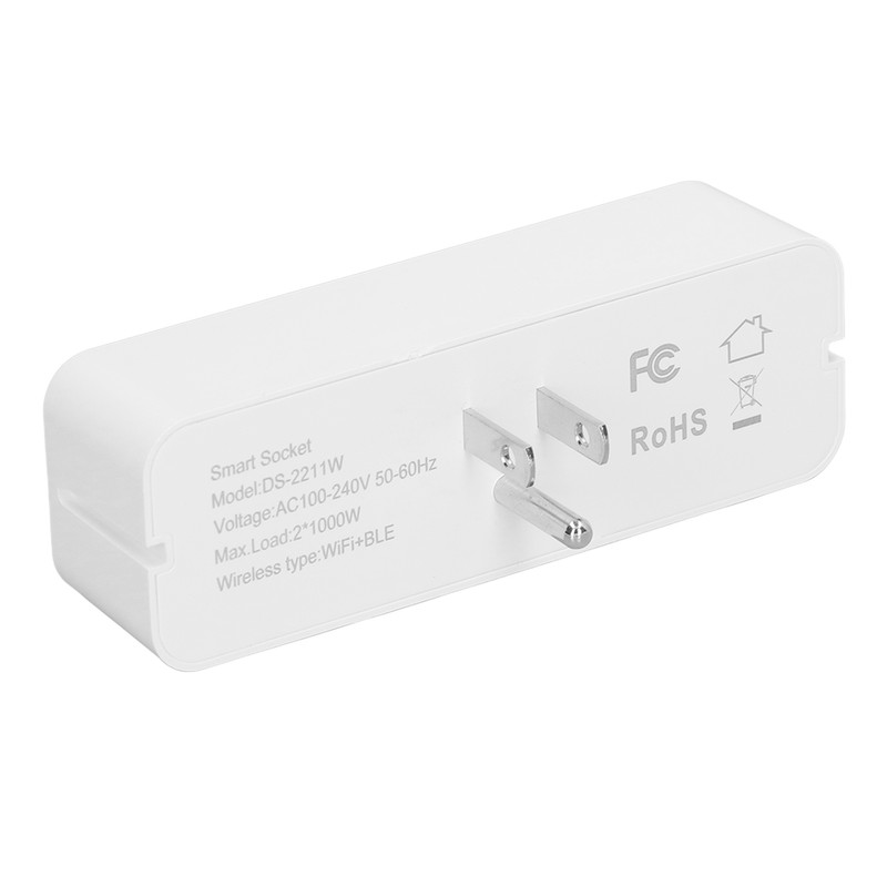 Power Strip WiFi BLE Remote Control Dual Sockets Receptacle 10A